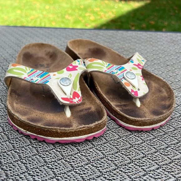 Birkenstock Birki’s Floral Sandals Flops Sz 6 Women - Picture 8 of 15